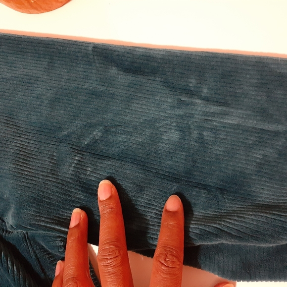 Soft Surroundings Dark Teal Velour Button-Back Sweater - Picture 6 of 11